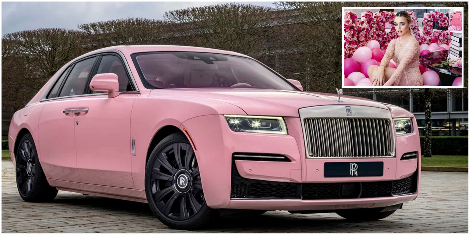 Потому что Rolls Royce Ghost за 400 000 долларов был слишком обычным. Эта гламурная влиятельная личность попросила Rolls Royce создать уникальную краску, соответствующую ее индивидуальности, а затем создать автомобиль на заказ, используя этот цвет.  Цвет «розовое шампанское» предназначен исключительно для нее.