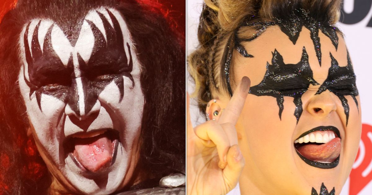 Джин Симмонс приветствует ДжоДжо Сиву за потрясающий образ в стиле Kiss на красной дорожке